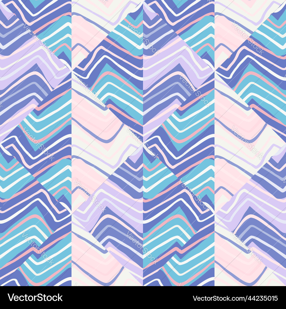 Abstract zigzag waves mosaic seamless pattern Vector Image