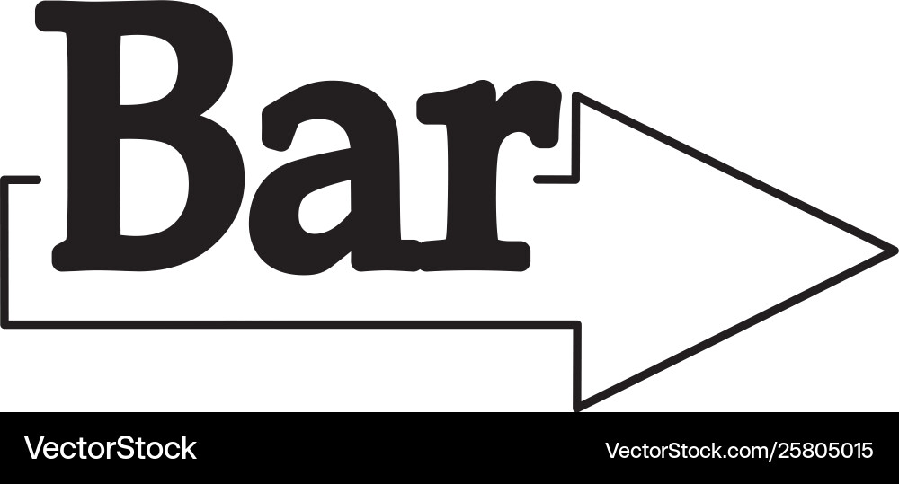 Bar icon arrow pointer line Bar icon arrow pointer line vector image