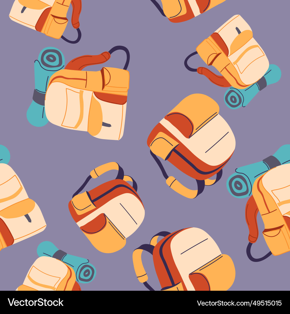 Camping und auf Reise mit Rucksack Print Camping und auf Reise mit Rucksack Print vektorbild