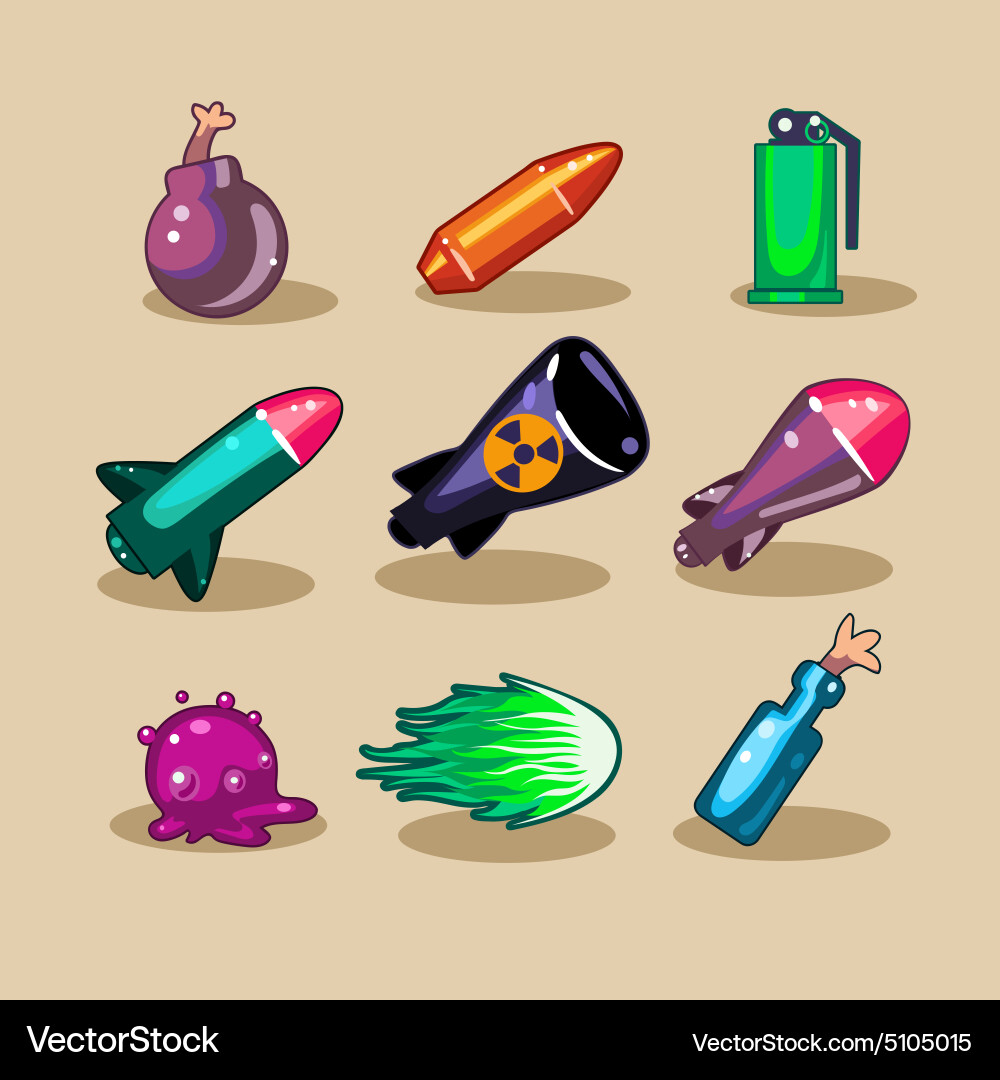 Cartoon set for game user interface Vector Image