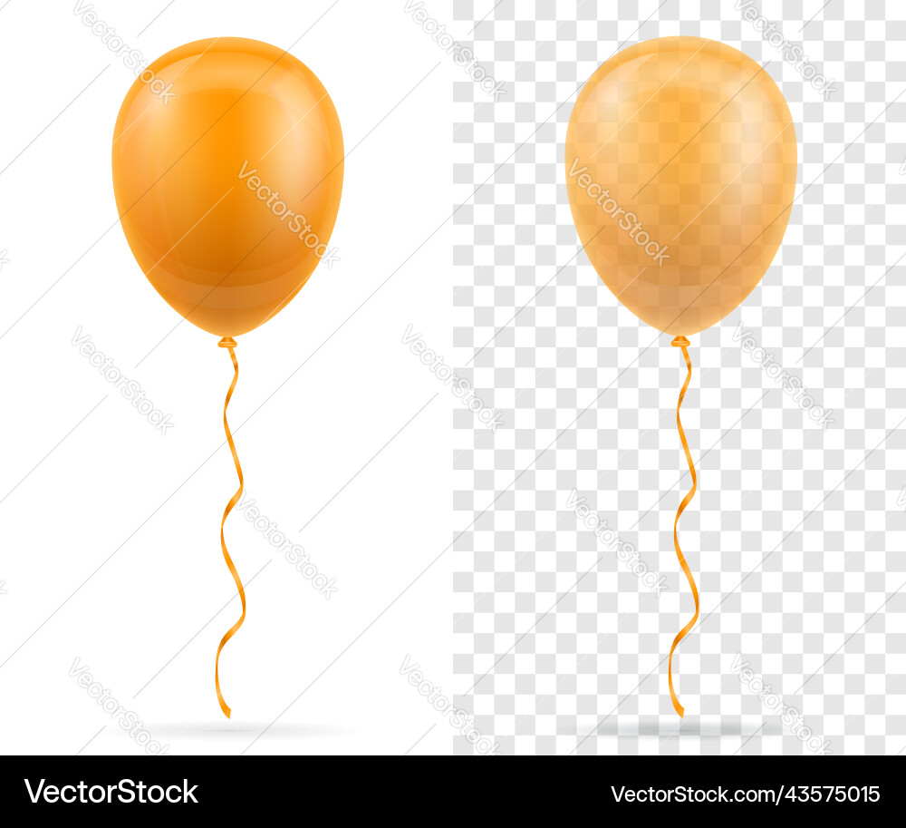 Celebratory orange transparente Ballons gepumpt Celebratory orange transparente Ballons gepumpt vektorbild