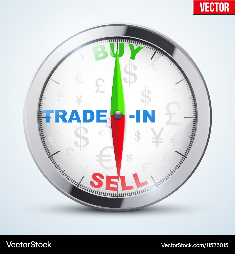 Compass for forex trader vector image