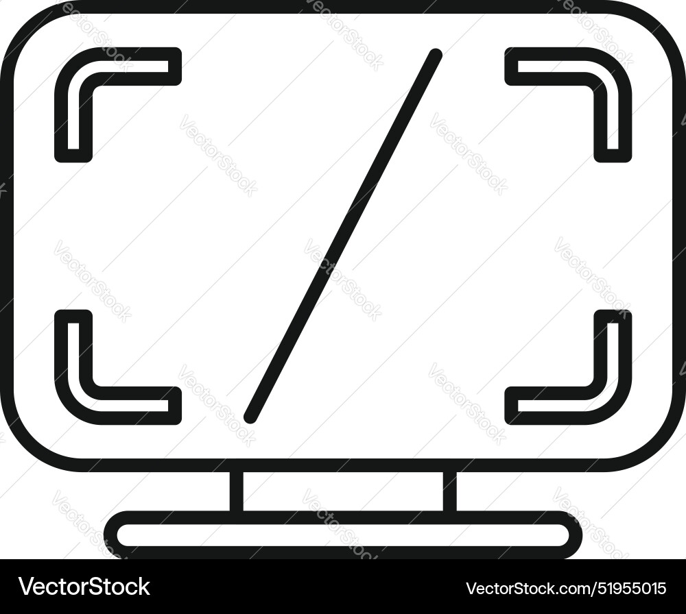 Computer screen showing crop marks for image Vector Image