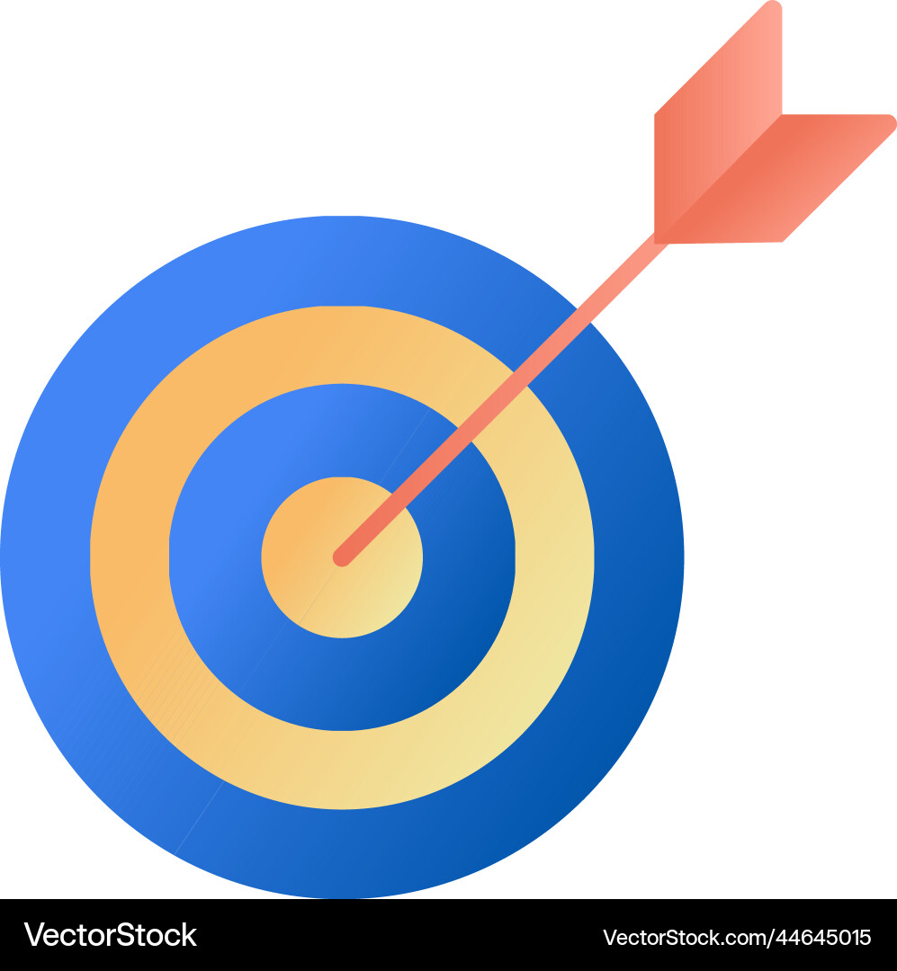Dartboard Target with Arrow vector image