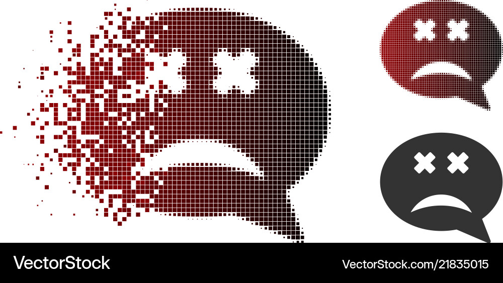 Dissolved pixelated halftone blind smiley message Vector Image