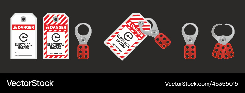Electrical hazard danger tag Electrical hazard danger tag vector image