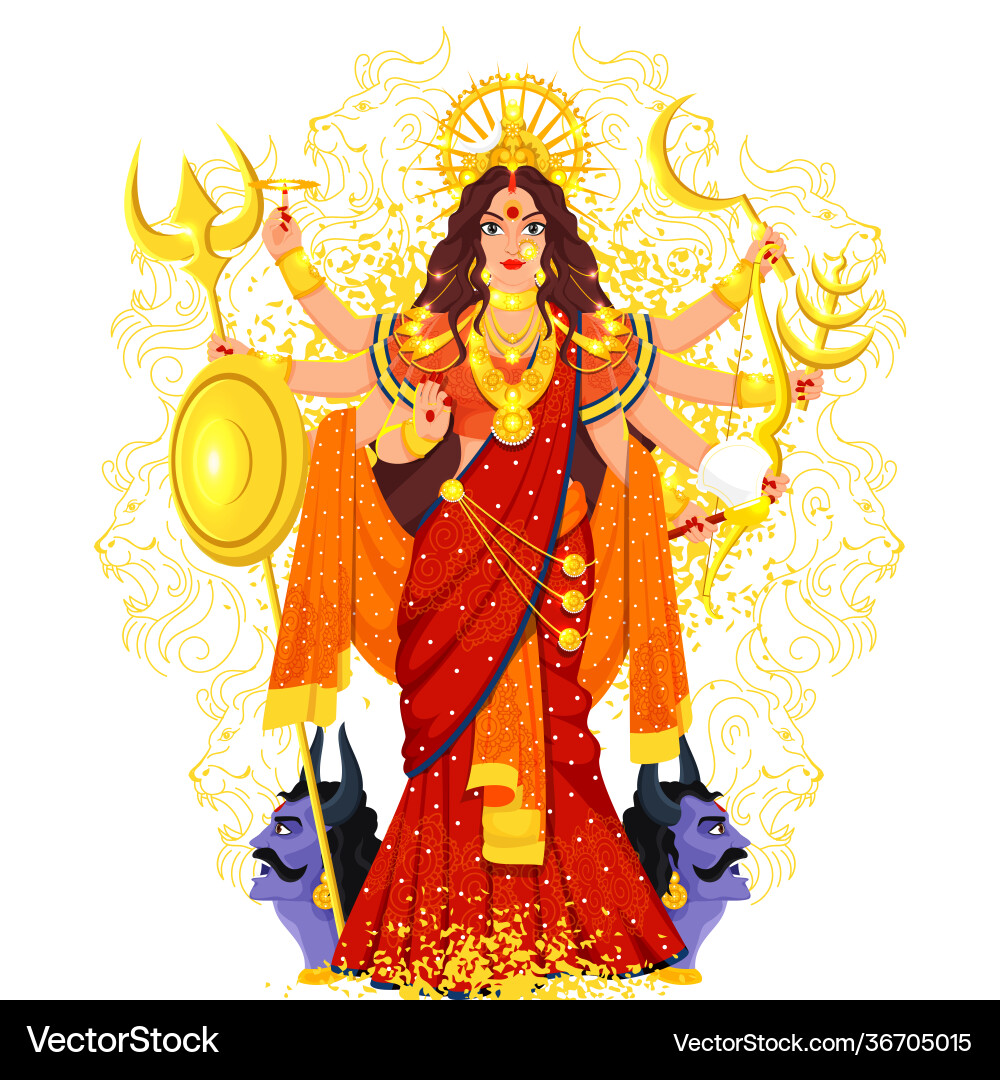 Hindu mythology goddess durga maa Hindu mythology goddess durga maa vector image