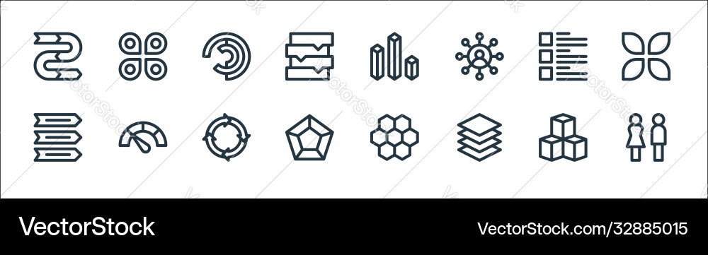 Infographic elements line icons linear set Infographic elements line icons linear set vector image