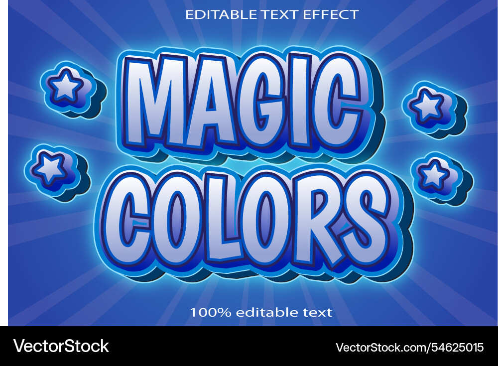Magic colors editable text effect 3d emboss Magic colors editable text effect 3d emboss vector image