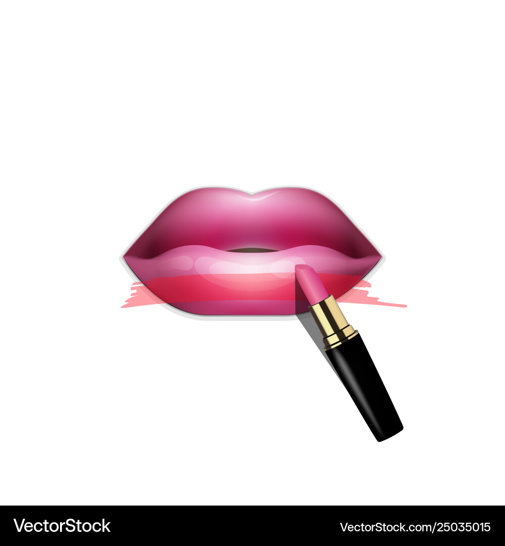 Making up adding some color to lips lipstick Making up adding some color to lips lipstick vector image
