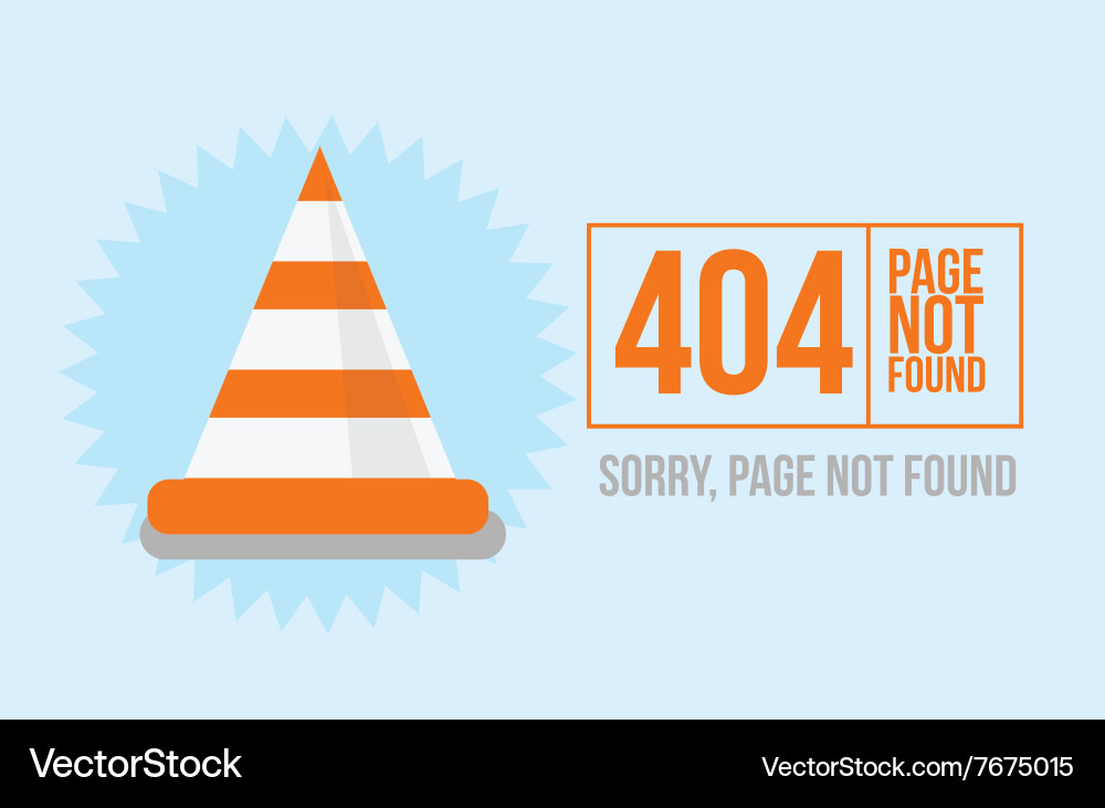 Page not found error 404 design for website Vector Image