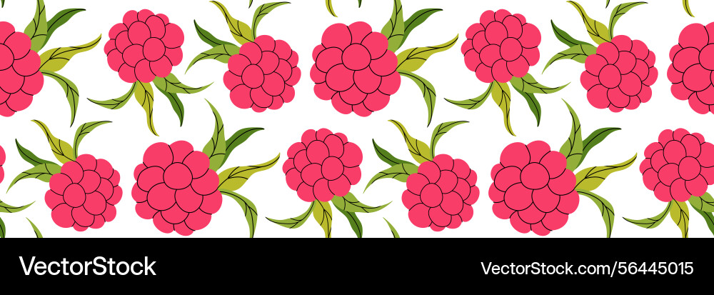 Seamless pattern with pink raspberry leaves Seamless pattern with pink raspberry leaves vector image