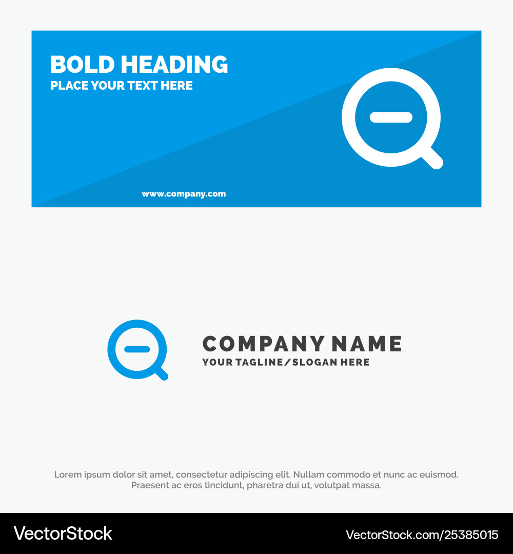 Search less remove delete solid icon website Vector Image