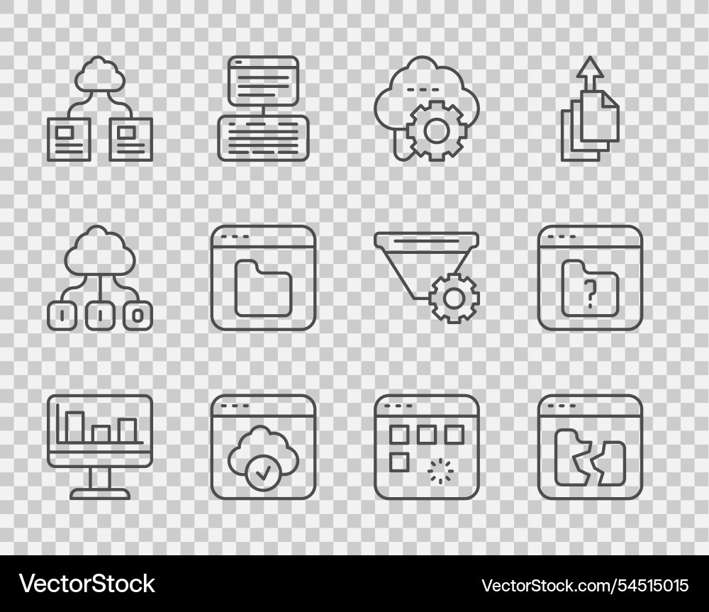 Set line monitor with graph chart broken file Set line monitor with graph chart broken file vector image