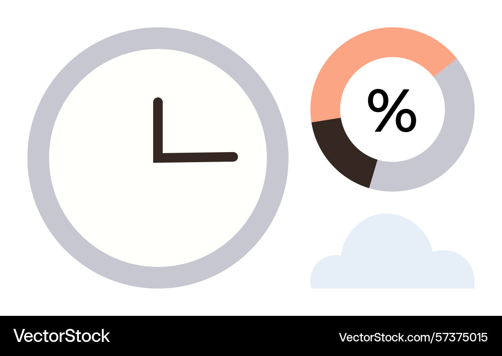 Time management concept with clock data chart Time management concept with clock data chart vector image