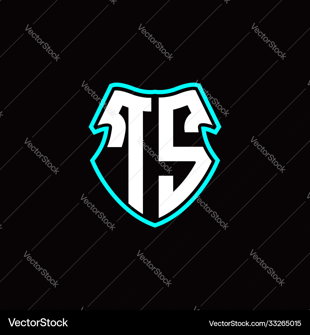 Ts initial logo design with a shield shape Vector Image