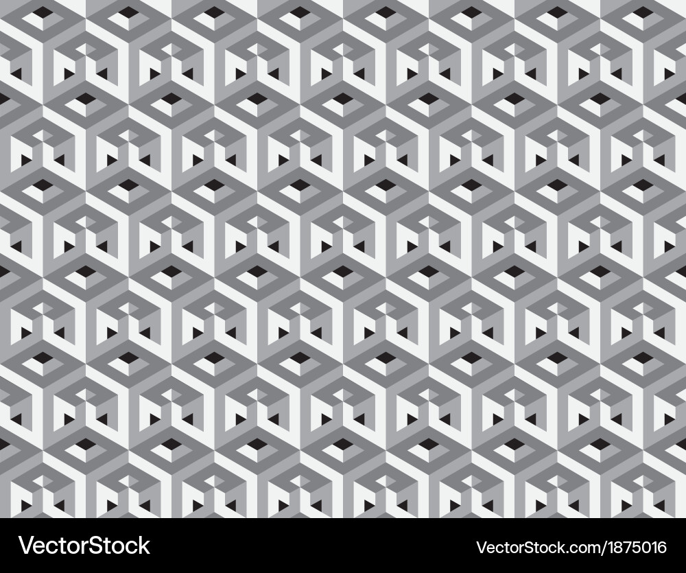 3d impossible shape abstract seamless pattern vector image