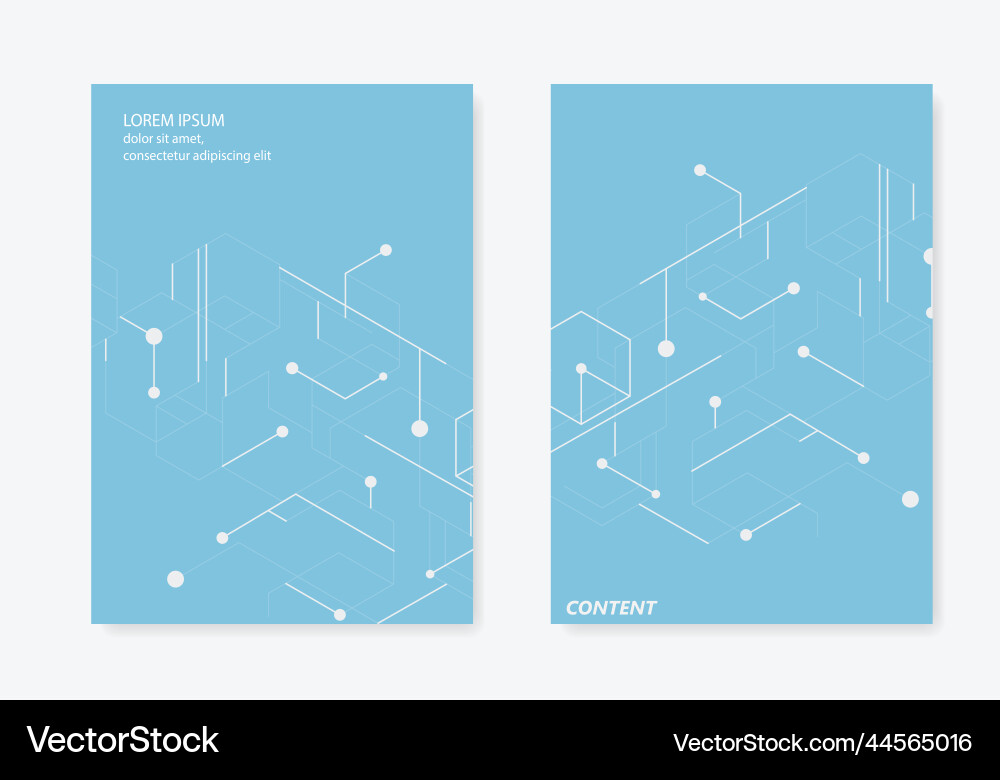 Brochure hexagons abstract pattern lines and dots Brochure hexagons abstract pattern lines and dots vector image