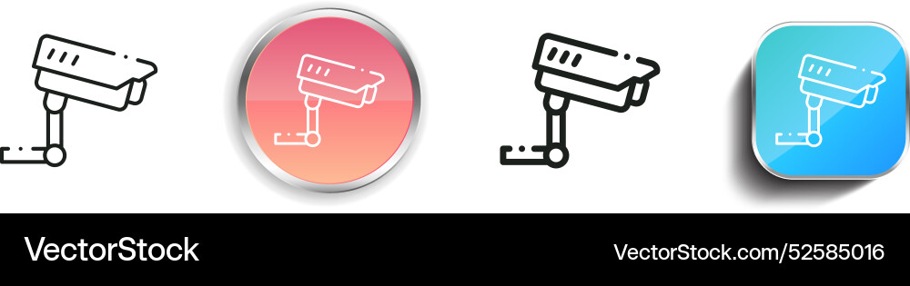 Cctv icon thin linear regular and button style Vector Image