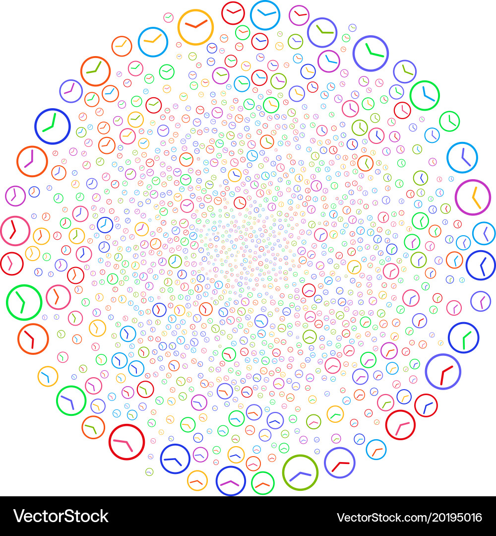 Clock curl motion vector image