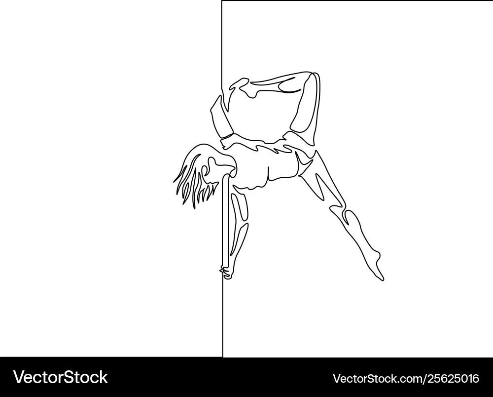 Continuous Line Pole Dancer vector image