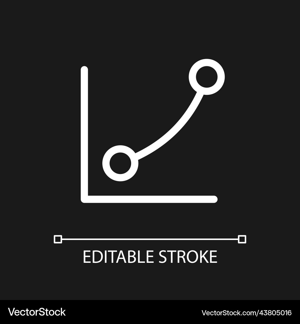 Curves tool pixel perfect white linear ui icon Curves tool pixel perfect white linear ui icon vector image