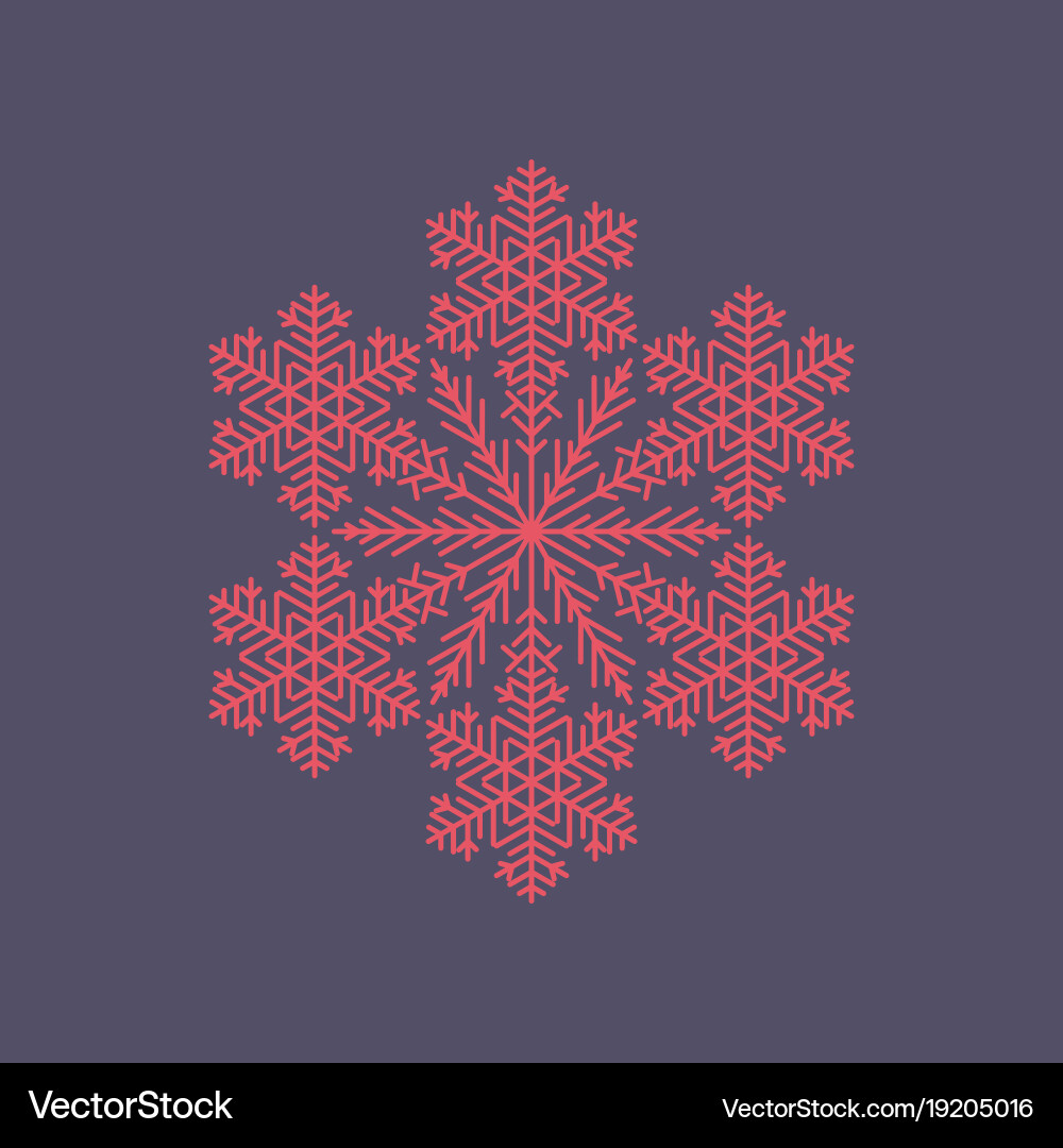 Flat on background of snowflake vector image