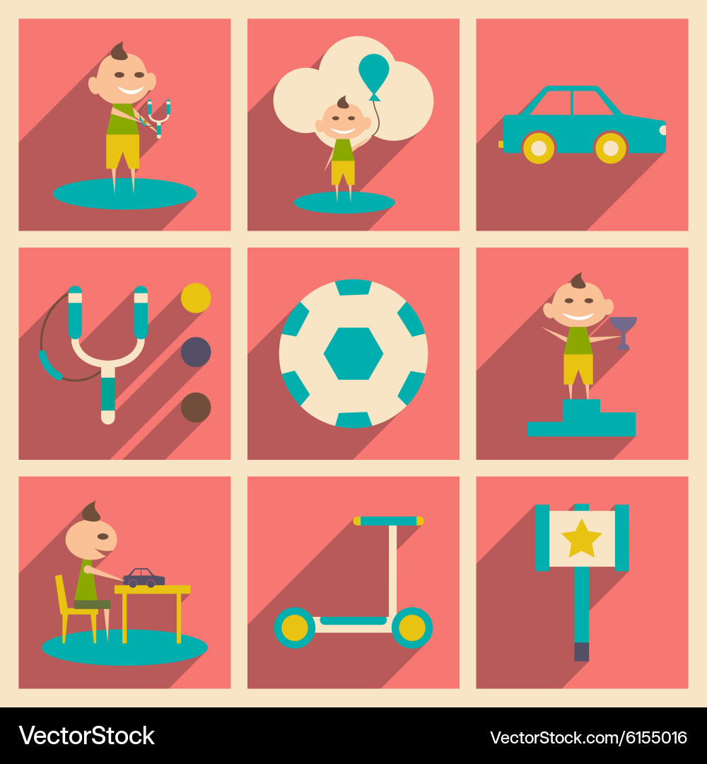 Flat with shadow concept and mobile application vector image