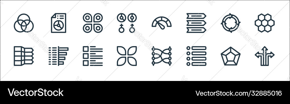 Infographic elements line icons linear set vector image