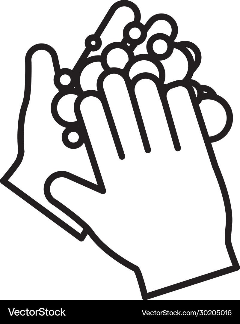 Isolated hands with soap line style icon Vector Image