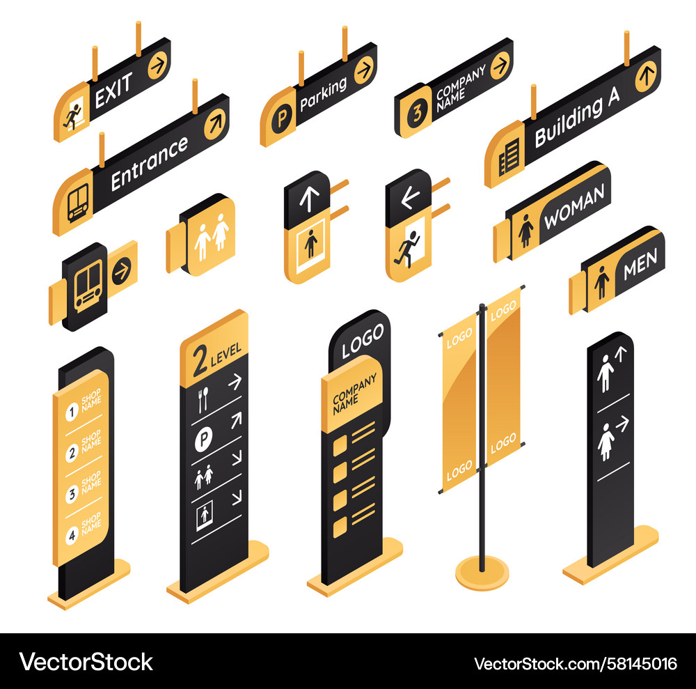 Isometric Building Element Guide Vector Image