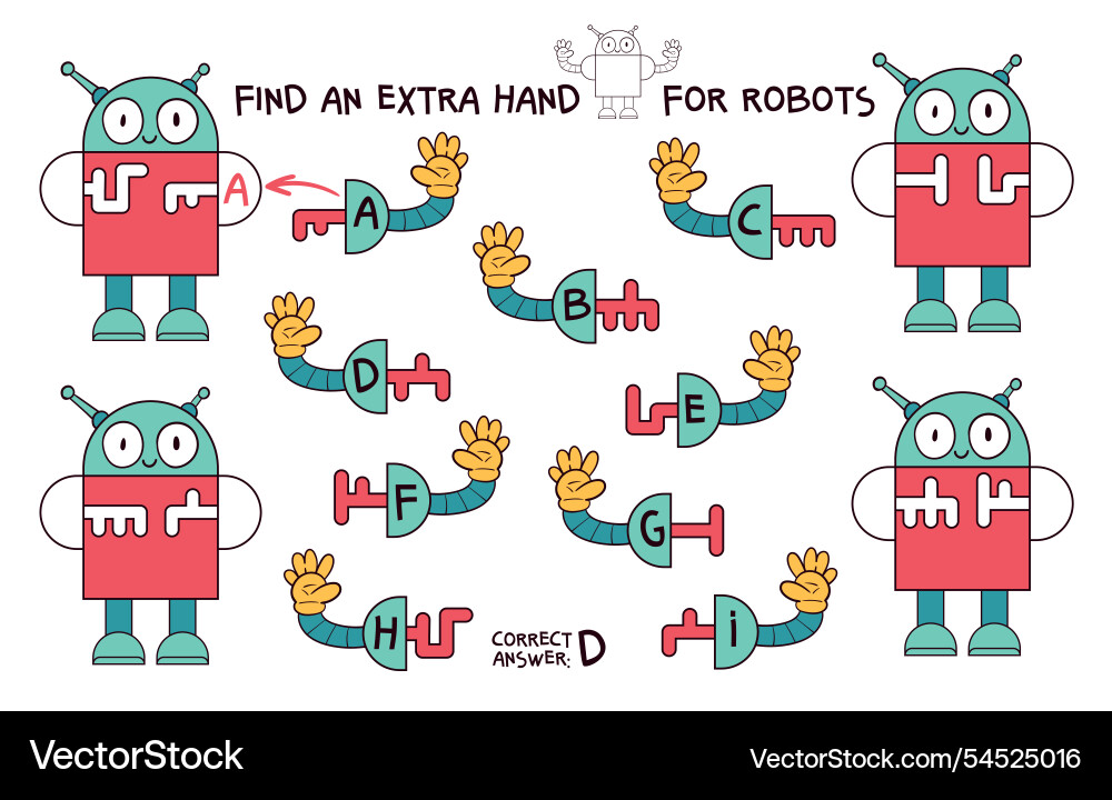 Matching game attention task find the correct Matching game attention task find the correct vector image