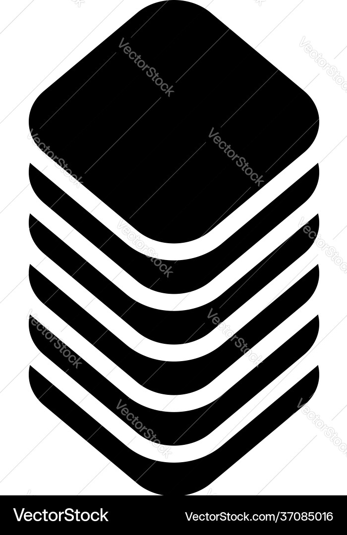 Multitier layered icon for computing or generic Vector Image