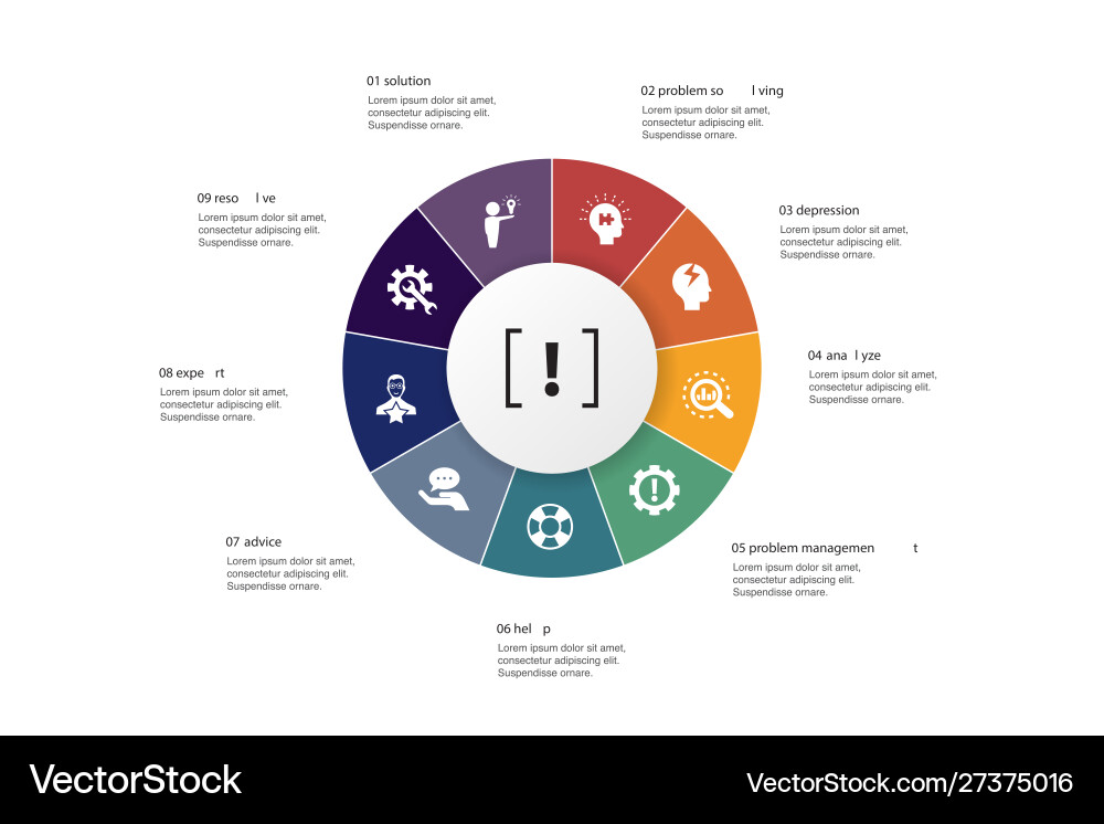 Problem Solving Infographic - 10 Steps vector image