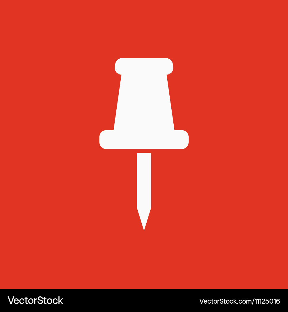 Push pin icon memo and note attachment vector image