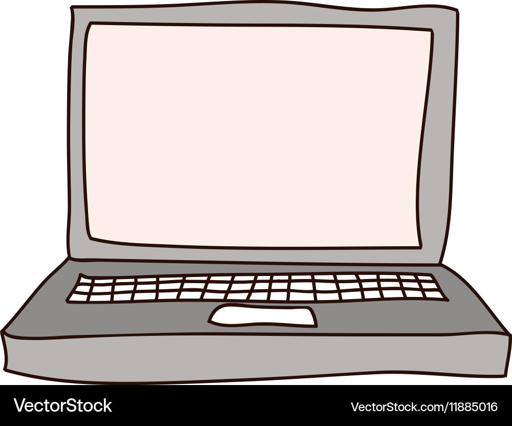 Silhouette with laptop computer in gray scale vector image