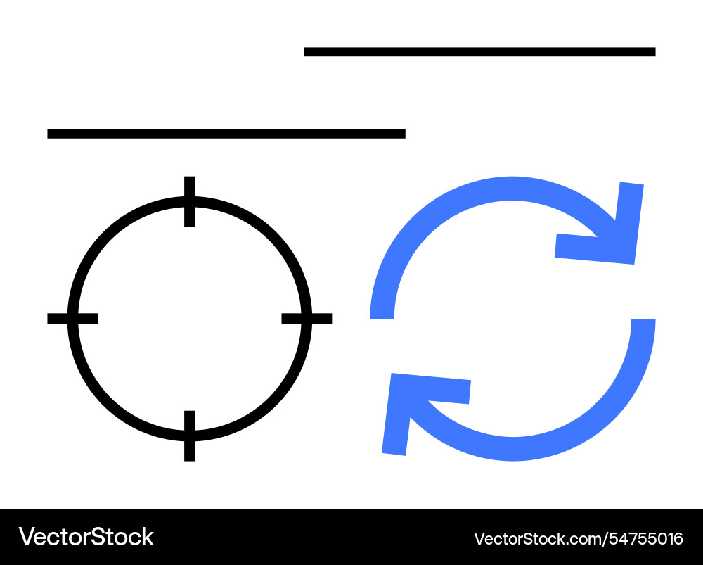Target circle arrows in and parallel Target circle arrows in and parallel vector image