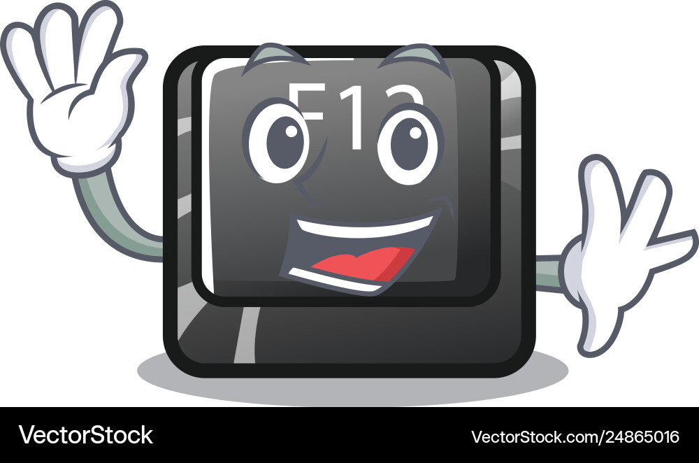 Waving button f12 isolated in character vector image