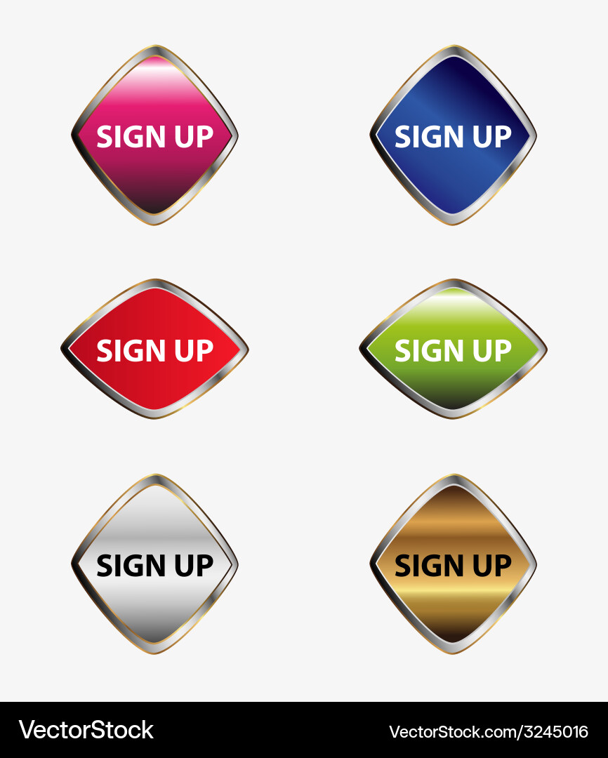 Web buttons sign up set Vector Image