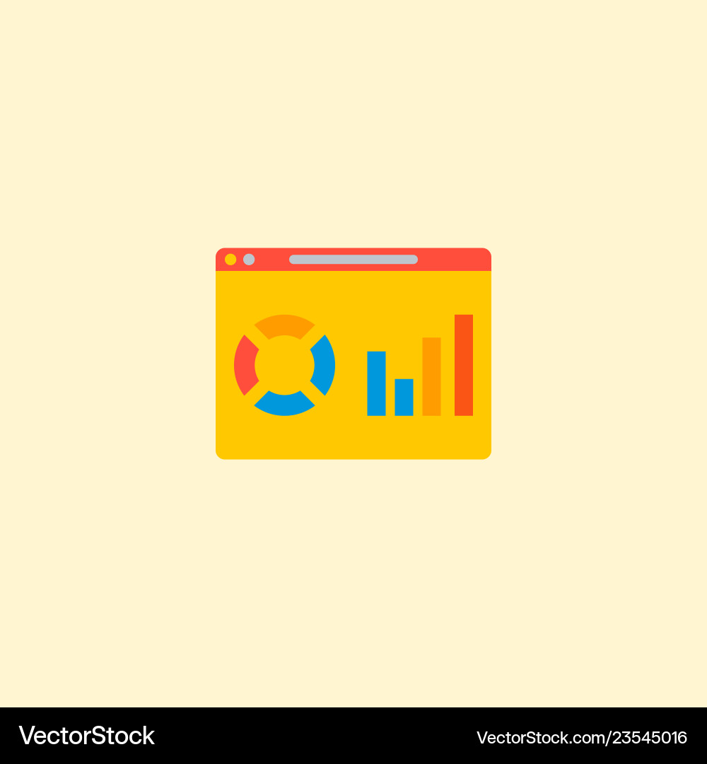 Website analytics icon flat element Website analytics icon flat element Vector Image