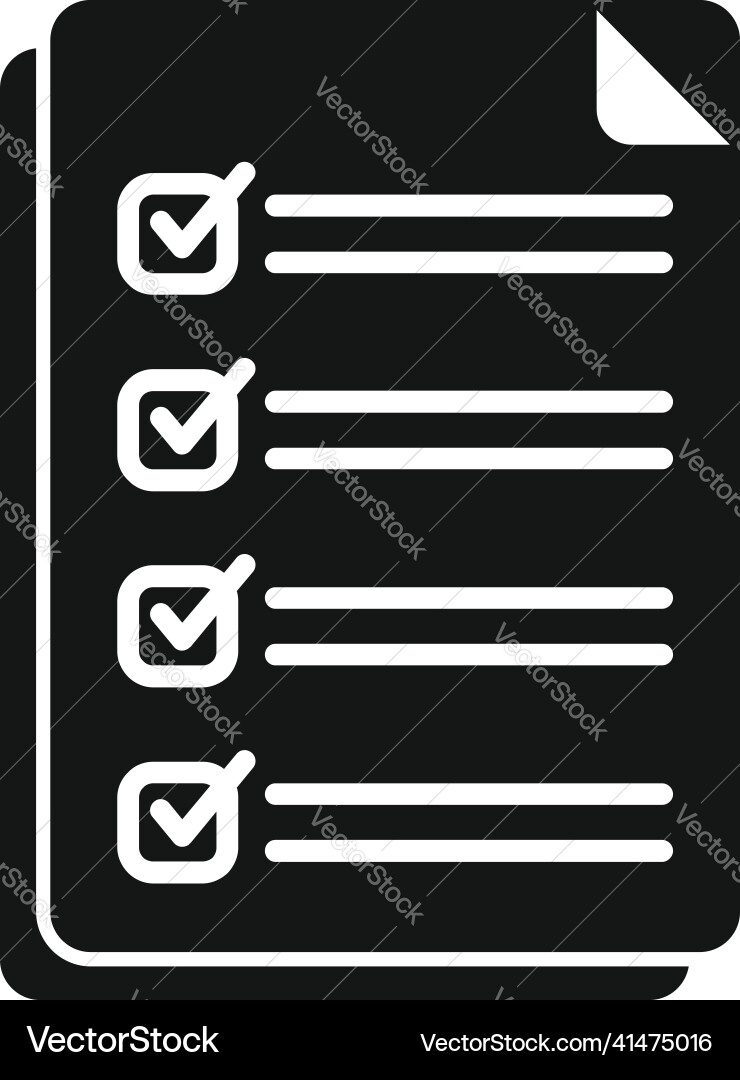Work task icon simple test checklist Work task icon simple test checklist vector image