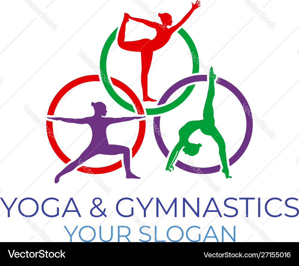 Yoga and gymnastic logo design – Royalty-Free Vector | VectorStock, image size:1000x891
