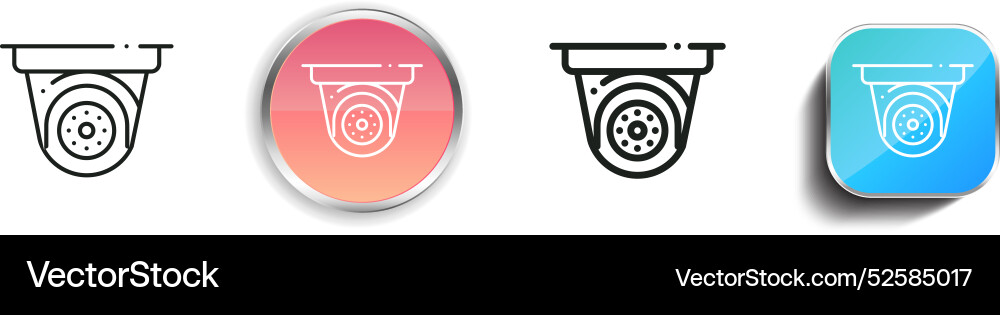 Cctv icon thin linear regular and button style vector image
