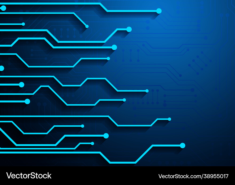 Circuit technology background with hi-tech Vector Image