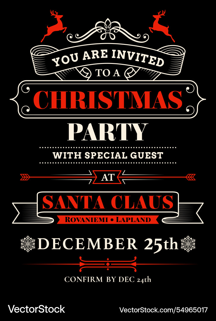 Einladungskarte für ein Weihnachtsparty-Design Einladungskarte für ein Weihnachtsparty-Design vektorbild