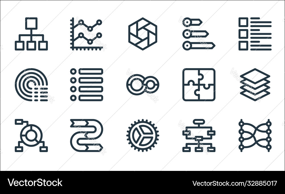 Infographic elements line icons linear set Infographic elements line icons linear set vector image