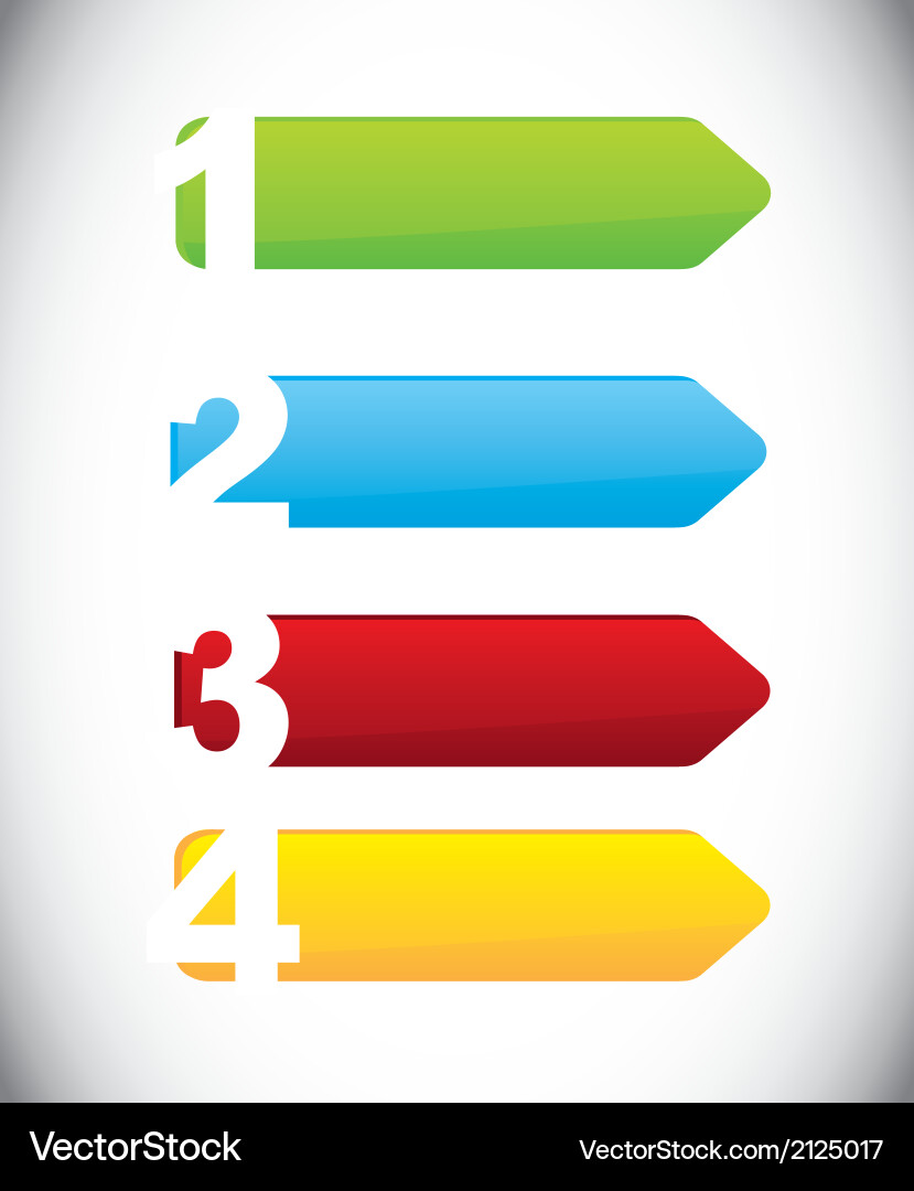Labels with numbers over gray background vector image