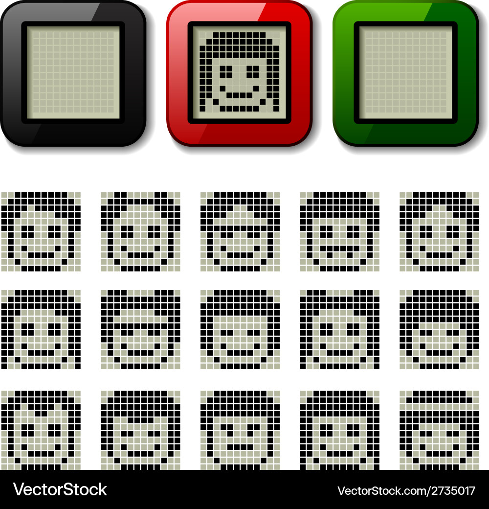 Lcd display pixel faces vector image