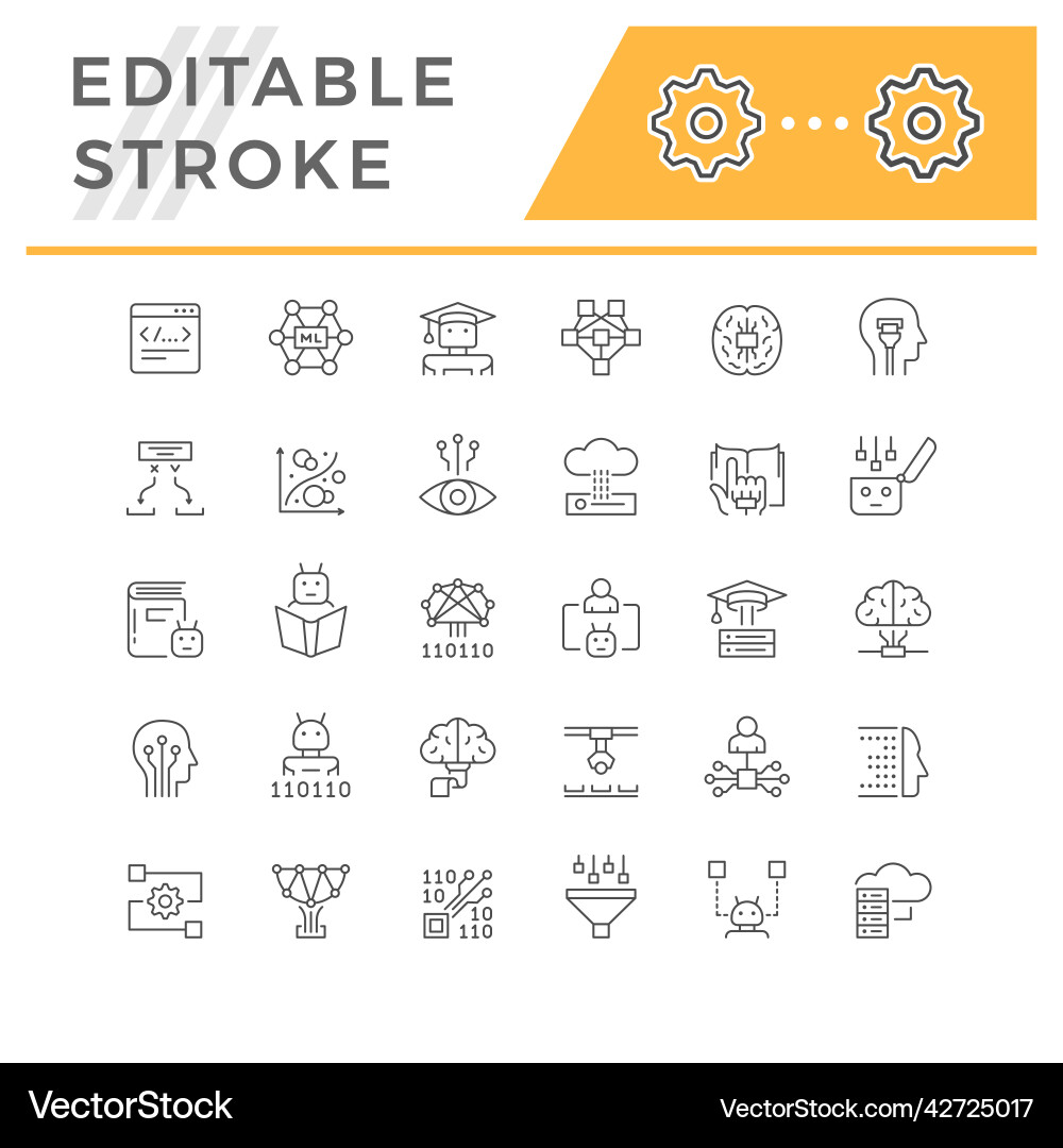 Machine Learning Icons vector image