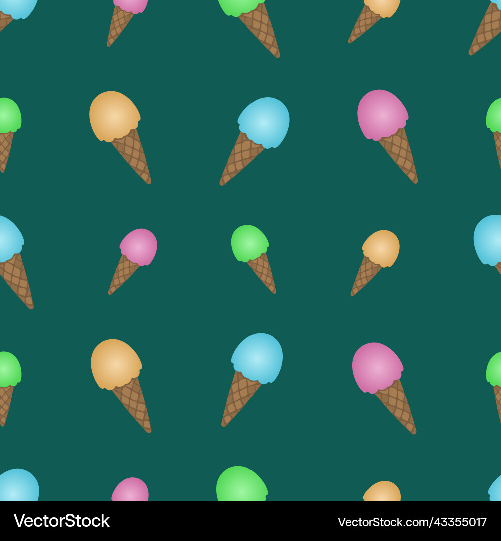 Popsicle in waffle cone endless pattern Popsicle in waffle cone endless pattern Vector Image